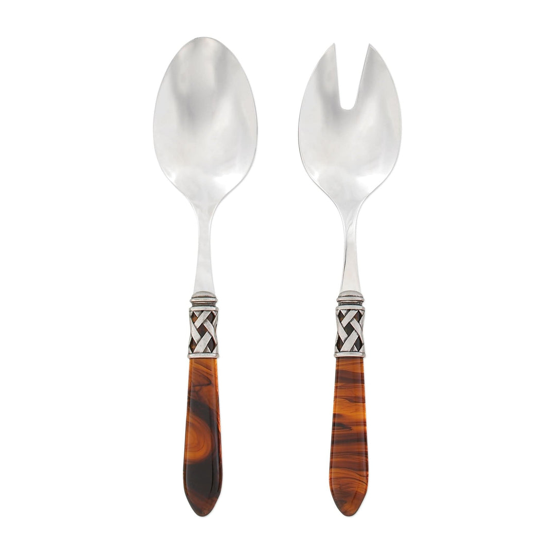 Aladdin Antique Tortoiseshell Salad Server Set by VIETRI