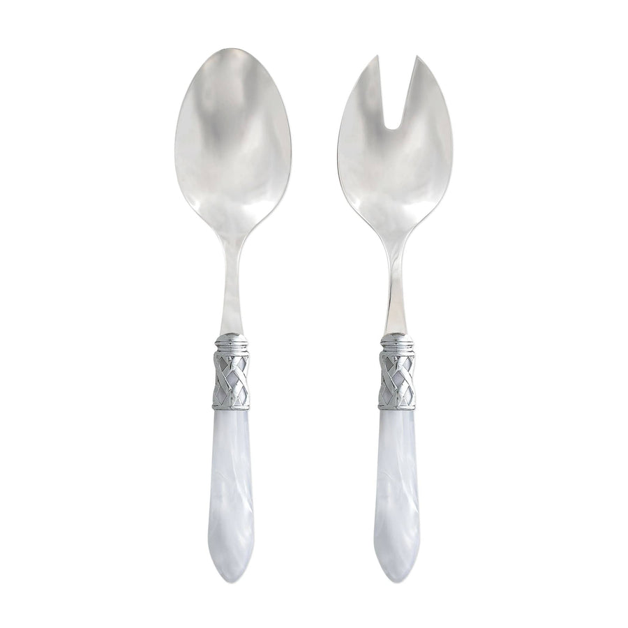 Aladdin Brilliant White Salad Server Set by VIETRI