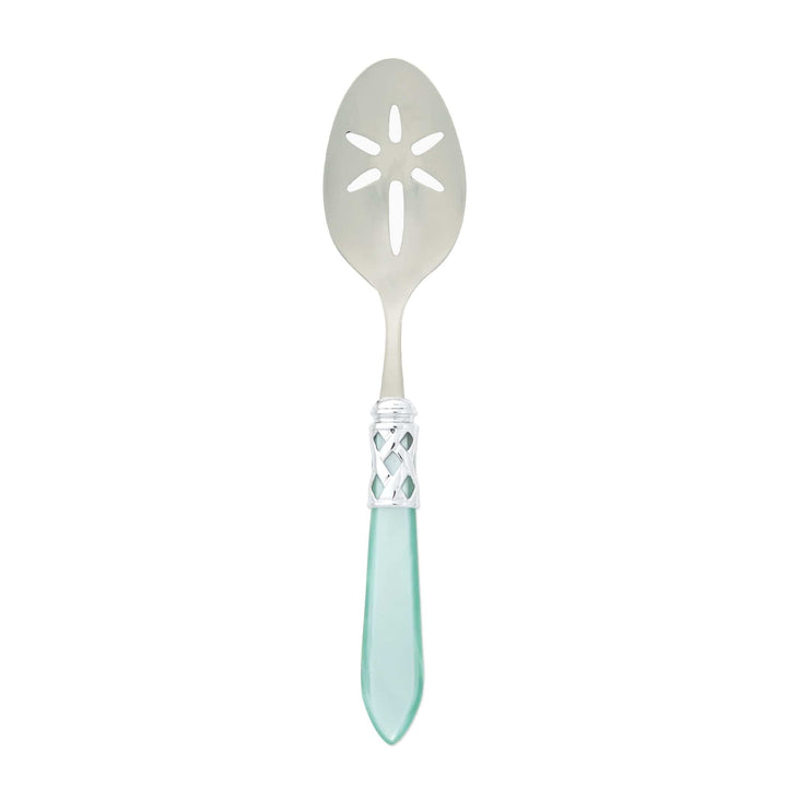 Aladdin Brilliant Aqua Slotted Serving Spoon by VIETRI