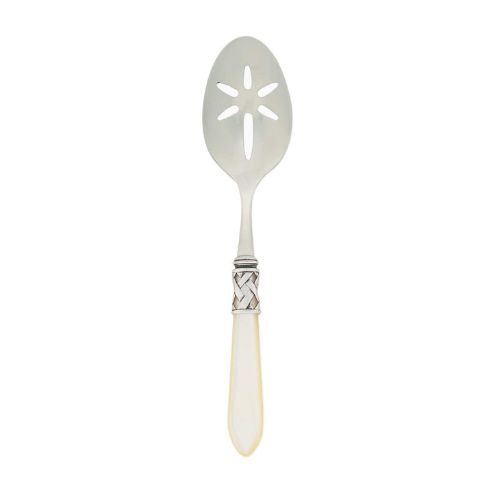 Aladdin Antique Ivory Slotted Serving Spoon by VIETRI