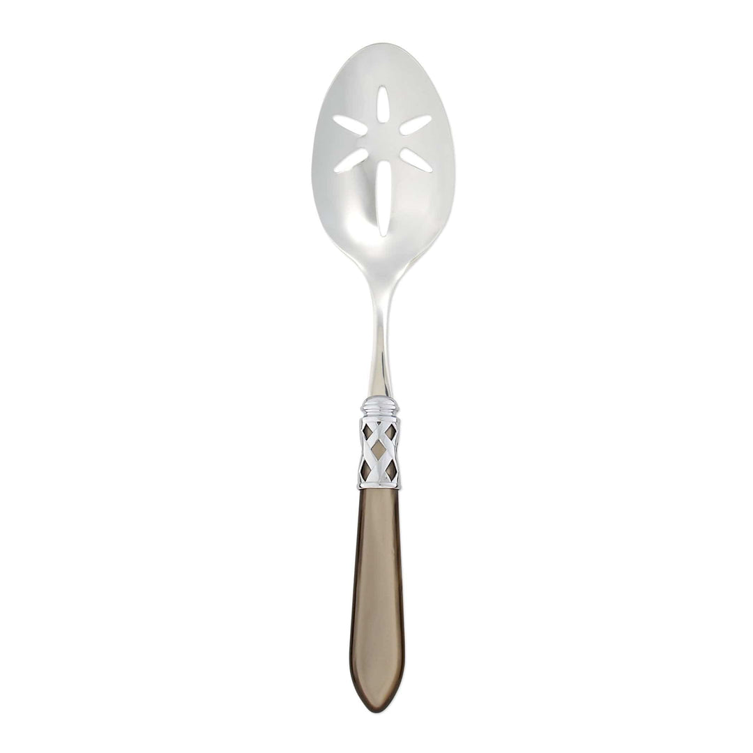 Aladdin Brilliant Taupe Slotted Serving Spoon by VIETRI