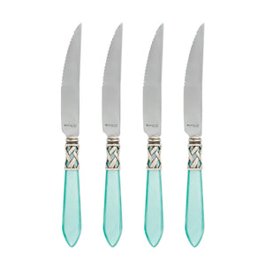 Aladdin Antique Aqua Steak Knives by VIETRI