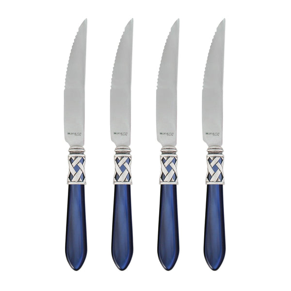 Aladdin Antique Blue Steak Knives by VIETRI