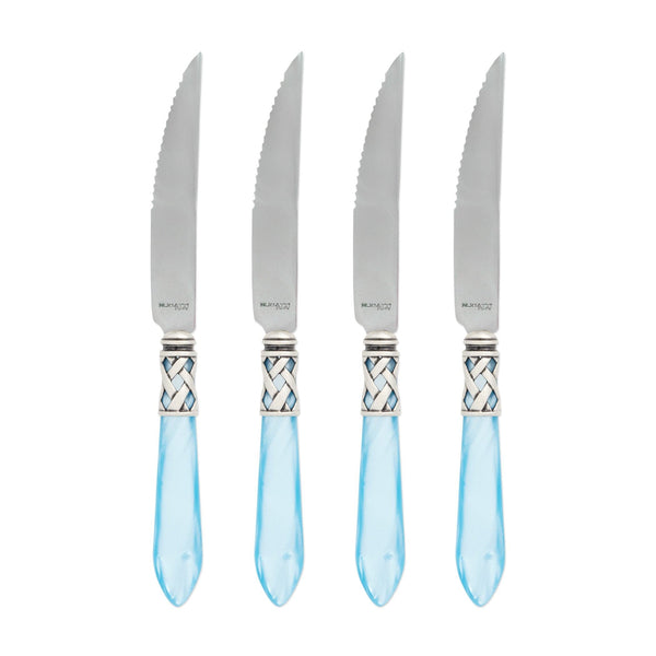 Aladdin Antique Light Blue Steak Knives by VIETRI