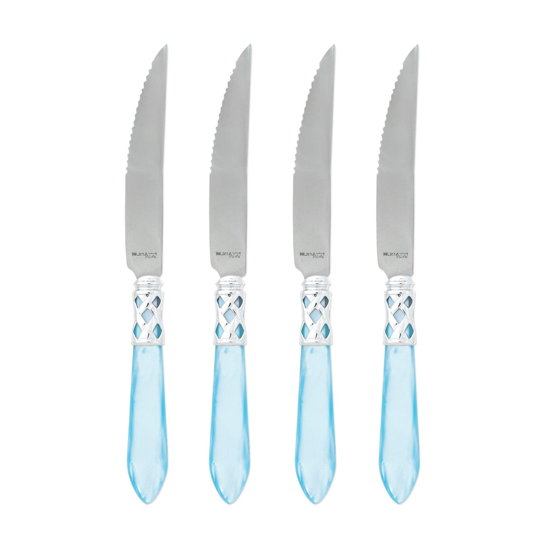 Aladdin Brilliant Light Blue Steak Knives by VIETRI