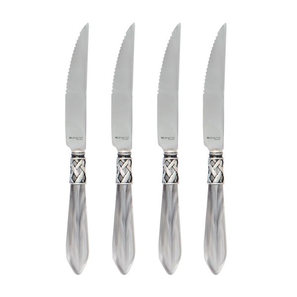 Aladdin Antique Light Gray Steak Knives by VIETRI