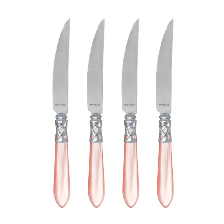 Aladdin Brilliant Light Pink Steak Knives by VIETRI