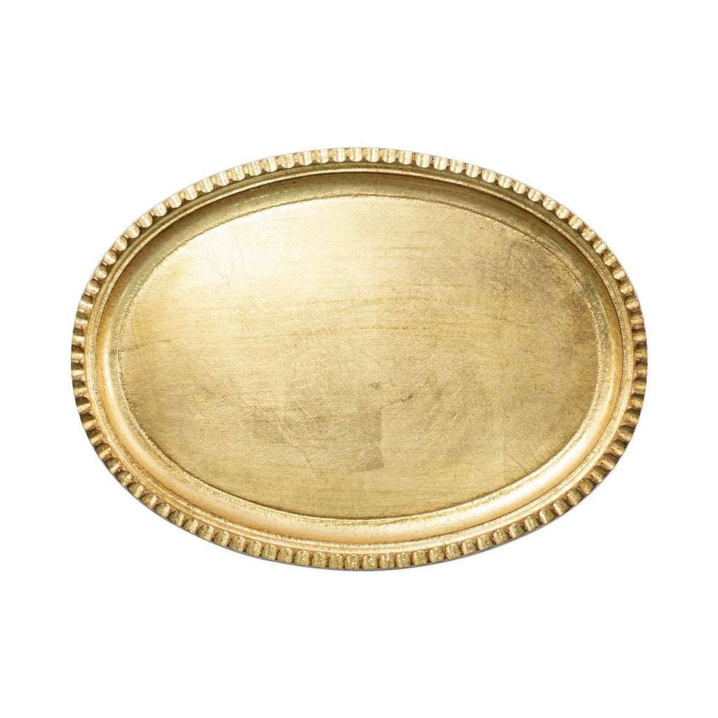 Florentine Wooden Platinum Small Oval Tray