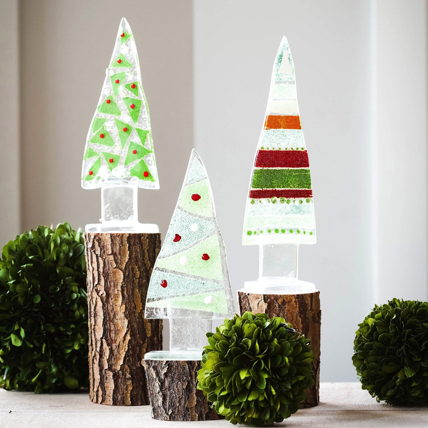 Glass Trees and Angels Stripe Small Tree