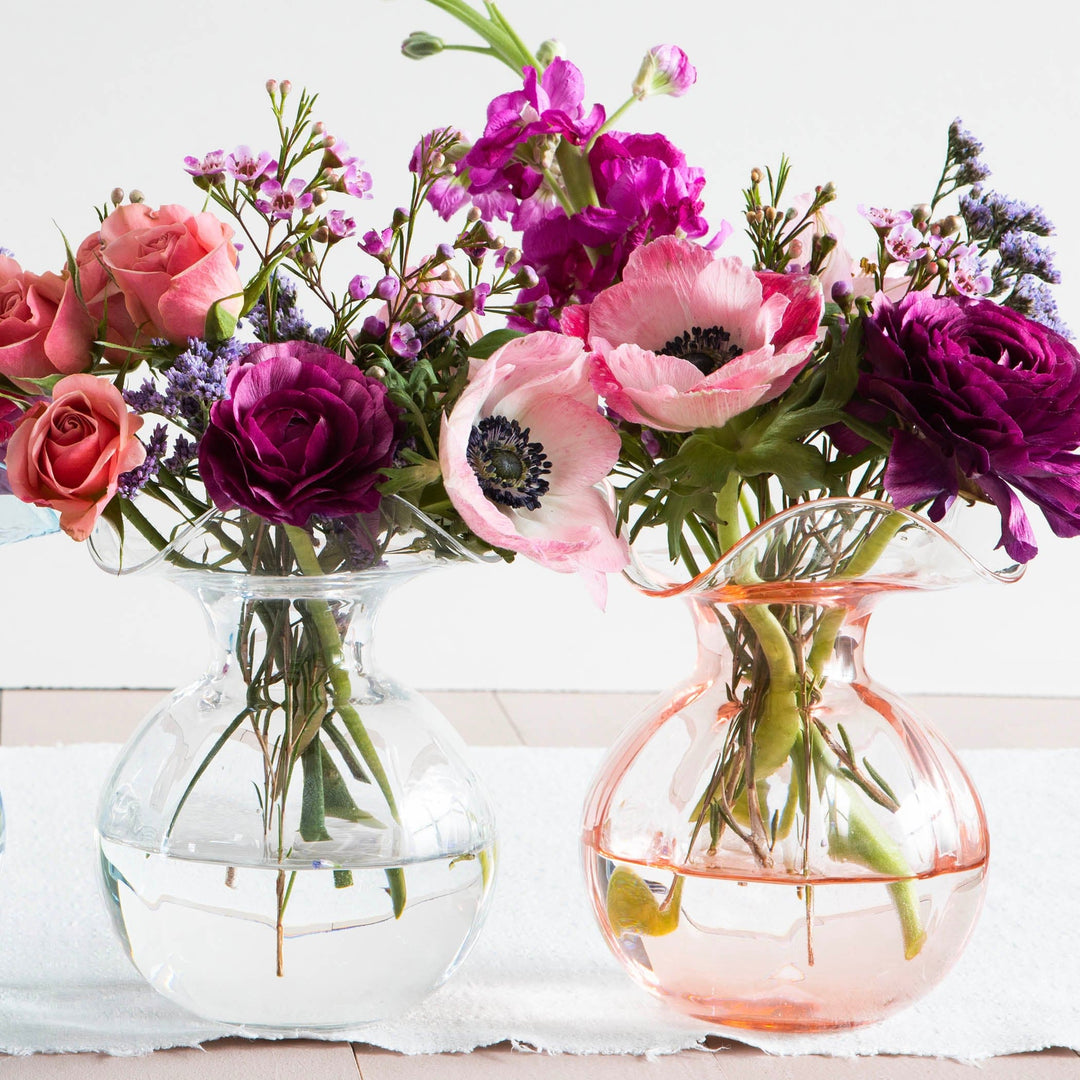 Hibiscus Glass Clear Bud Vase