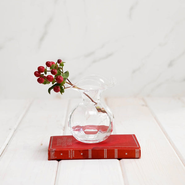 Hibiscus Glass Clear Bud Vase