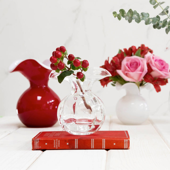 Hibiscus Glass Clear Bud Vase