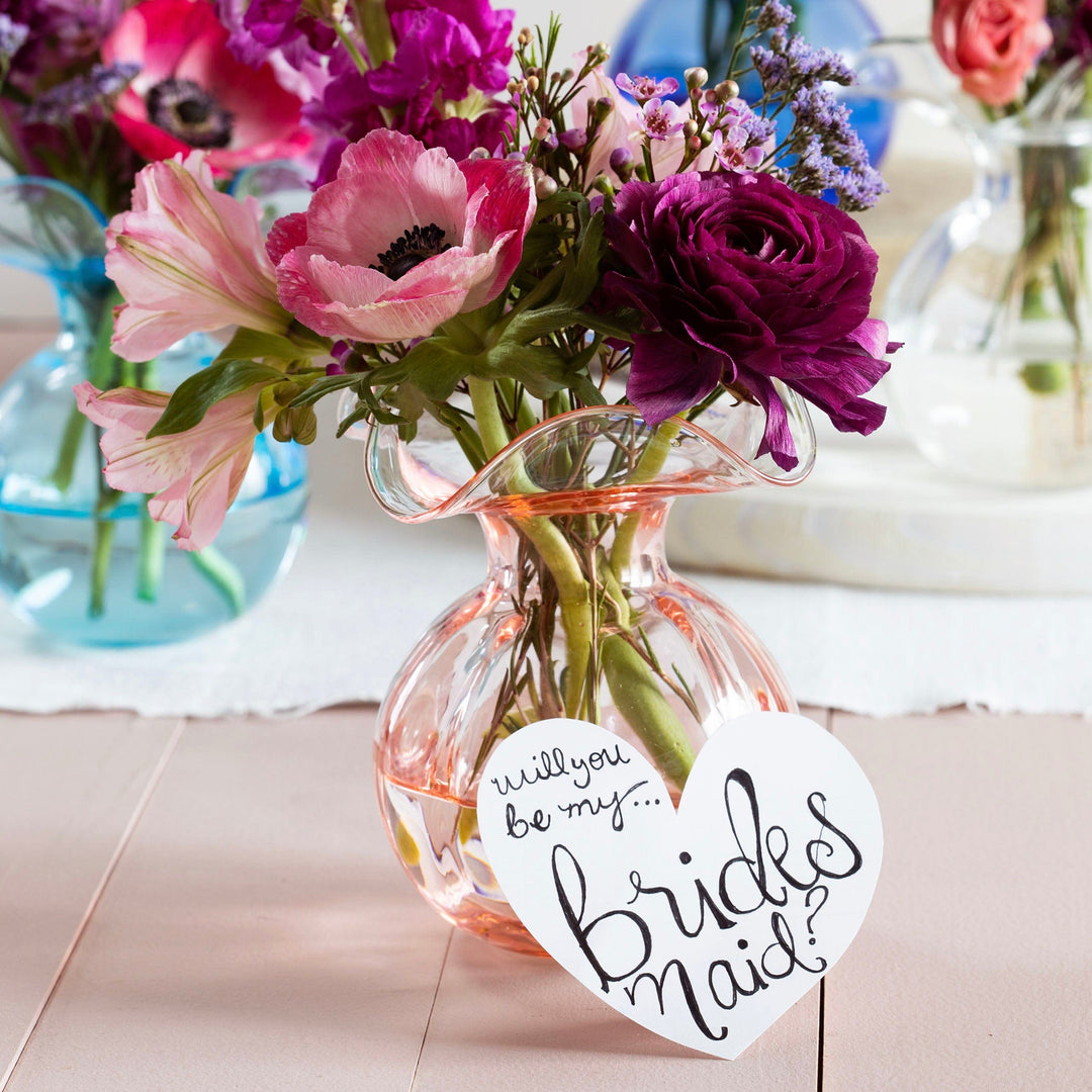 Hibiscus Glass Pink Bud Vase