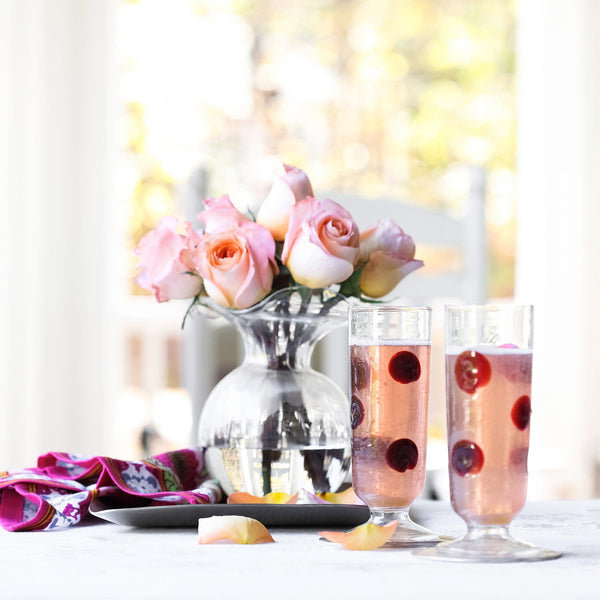 Hibiscus Glass Clear Small Fluted Vase