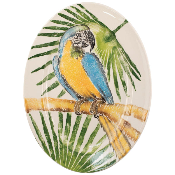 Into the Jungle Parrot Oval Platter