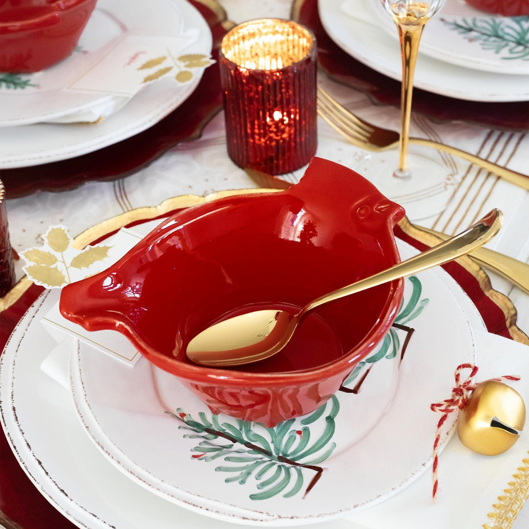 Lastra Holiday Figural Red Bird Dipping Bowl