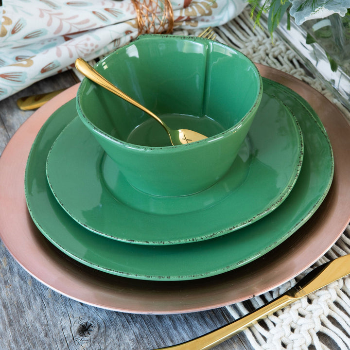 Lastra Green American Dinner Plate