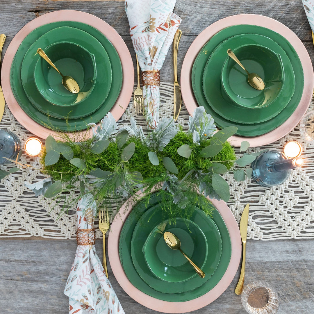 Lastra Green American Dinner Plate