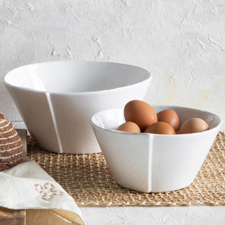 Lastra White Medium Stacking Serving Bowl