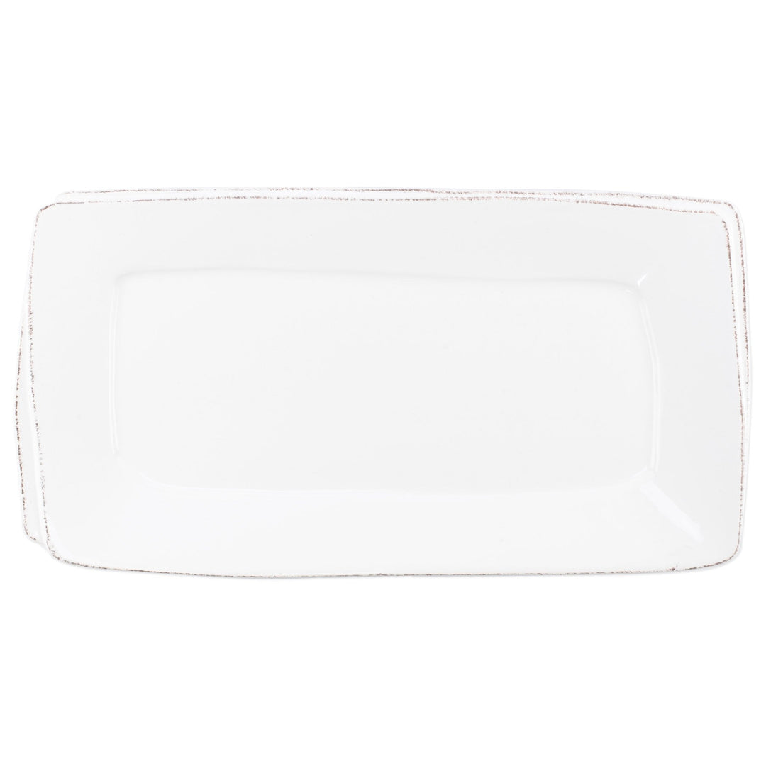 Lastra White Rectangular Platter by VIETRI