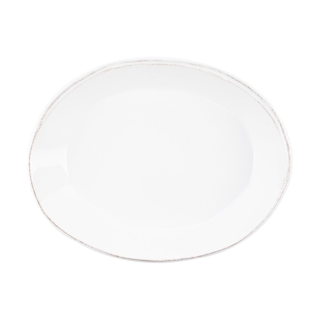 Lastra White Small Oval Baker by VIETRI