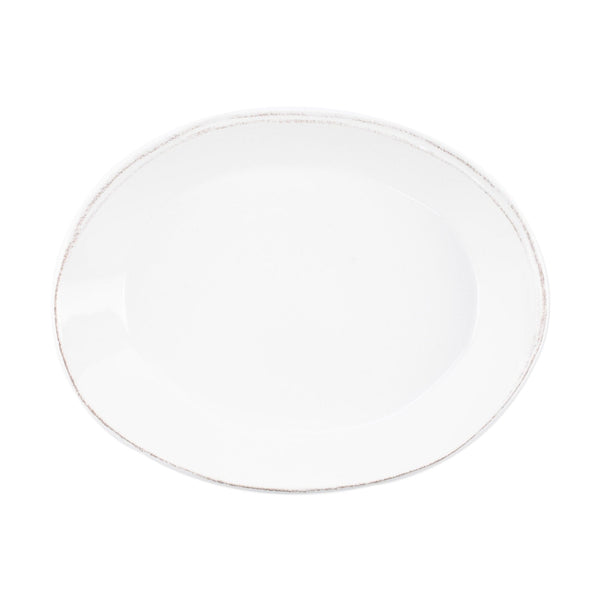 Lastra White Small Oval Baker by VIETRI