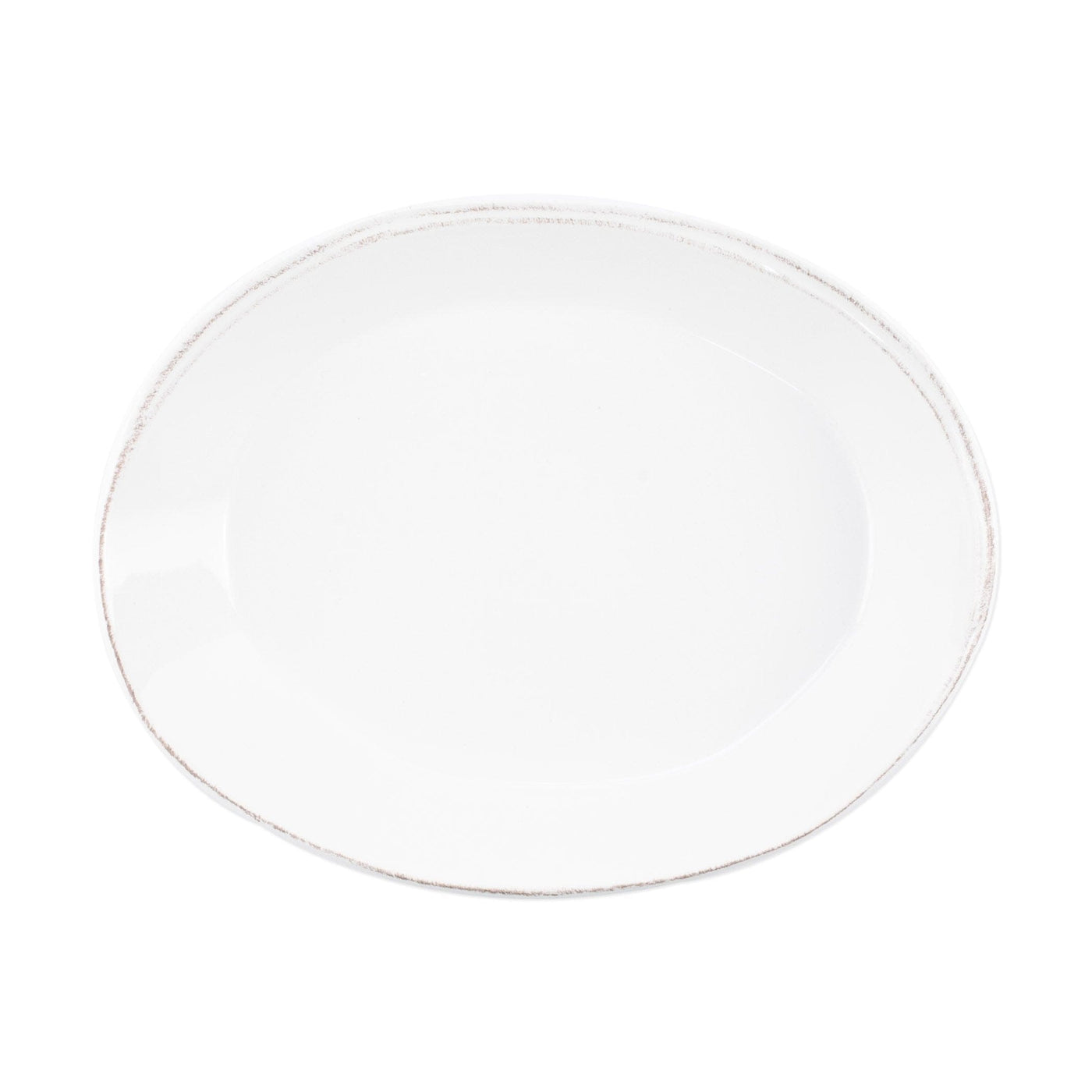 Lastra White Small Oval Baker by VIETRI