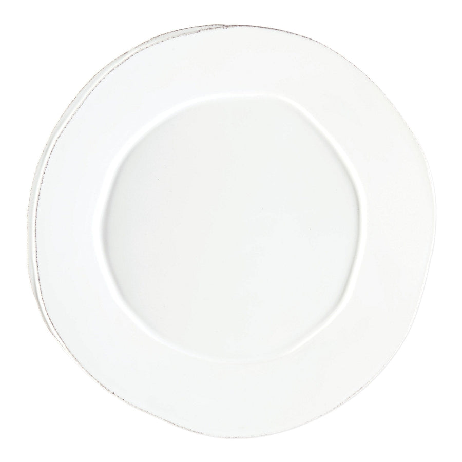 Lastra White Round Platter by VIETRI