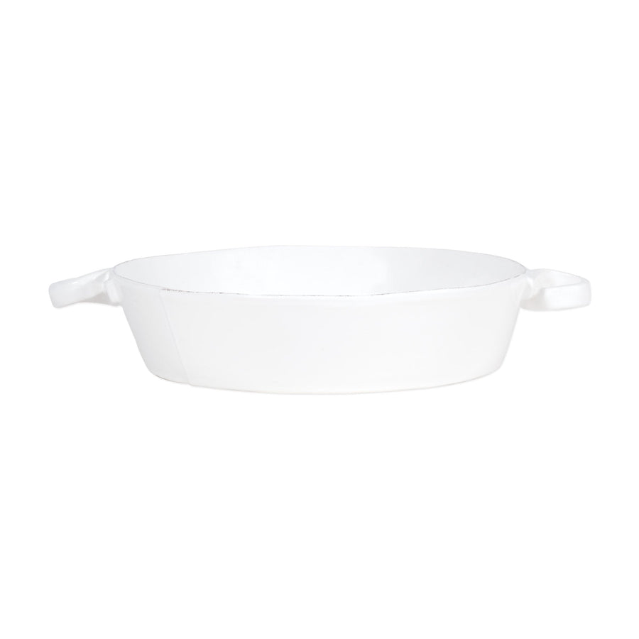 Lastra White Handled Round Baker by VIETRI