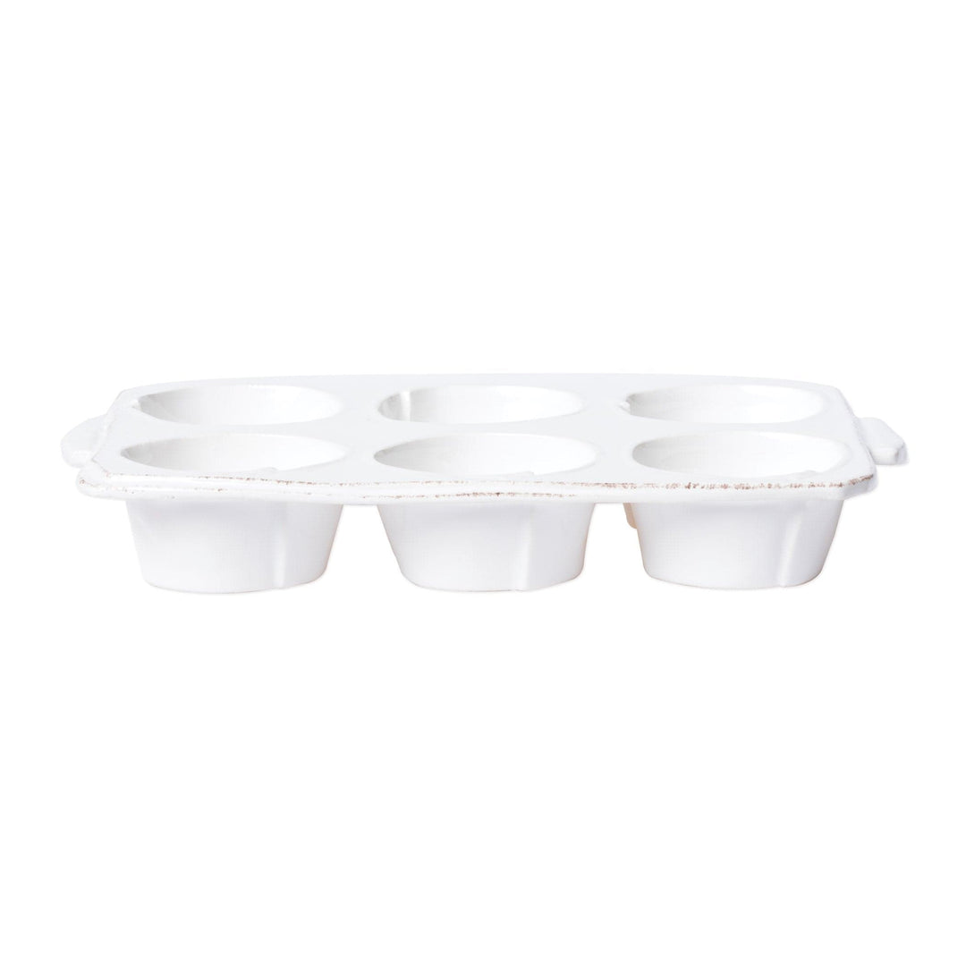 Lastra White Muffin Tin by VIETRI