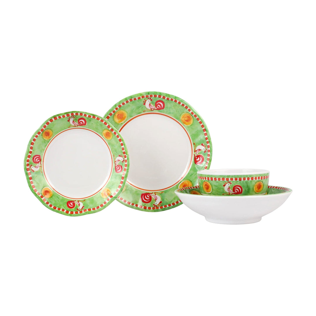 Melamine Campagna Gallina Four-Piece Place Setting