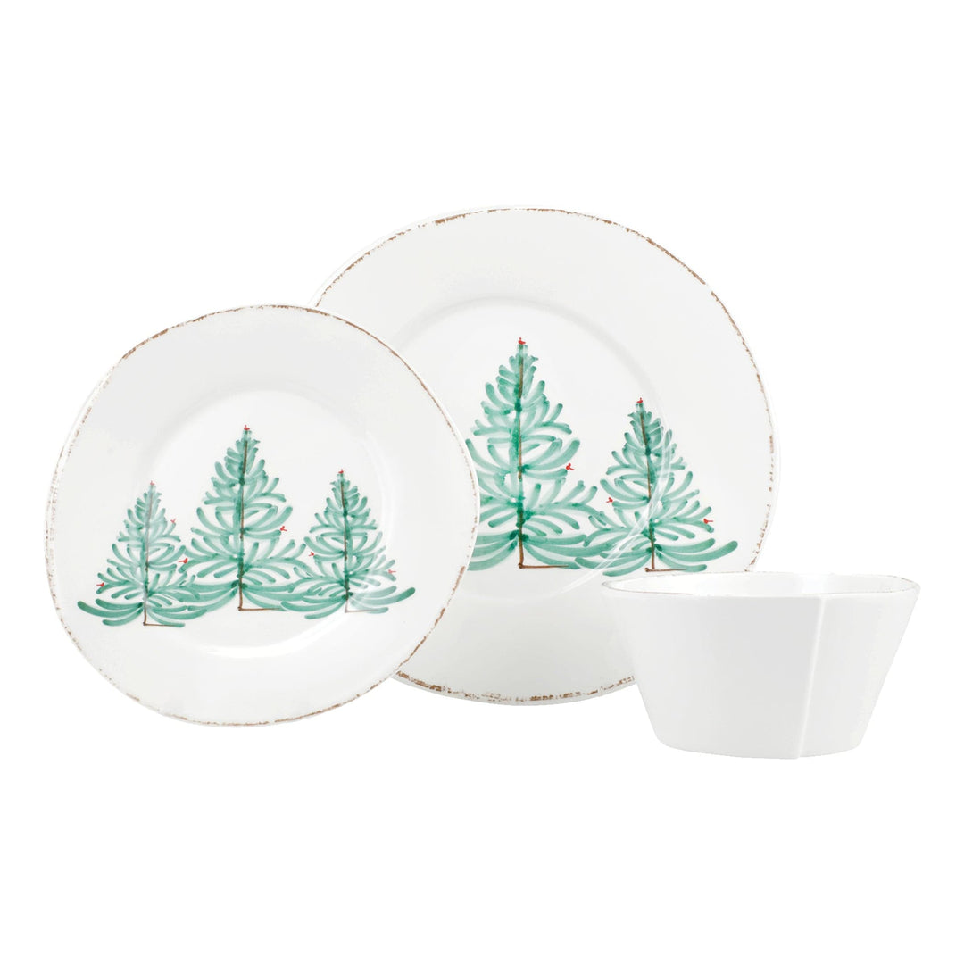 Melamine Lastra Holiday Three-Piece Place Setting