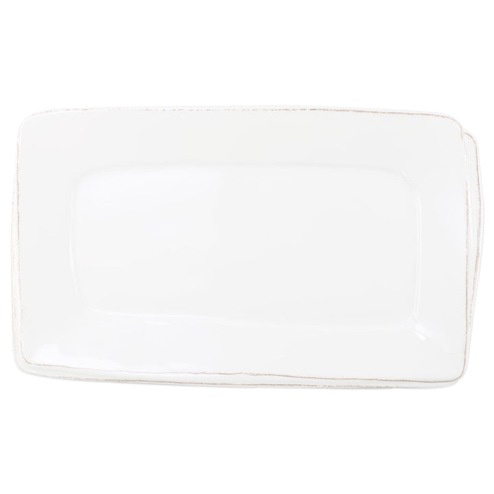 Melamine Lastra White Rectangular Platter by VIETRI