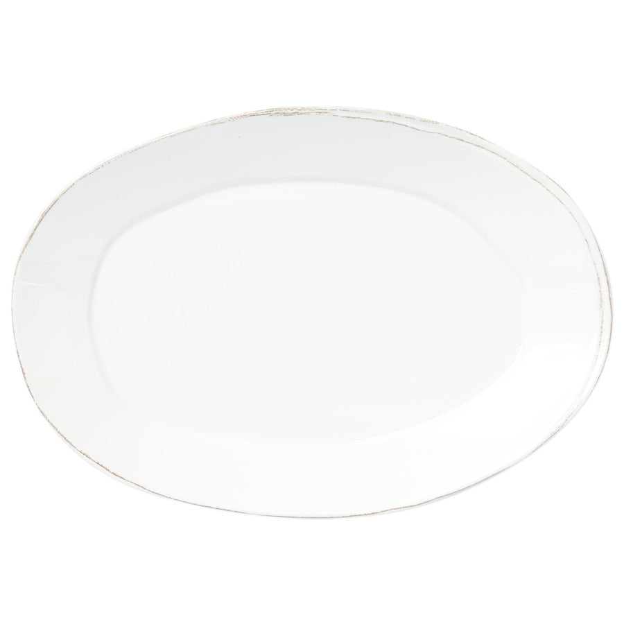 Melamine Lastra White Oval Platter by VIETRI