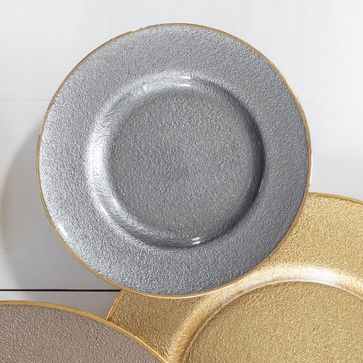 Metallic Glass Salad Plate