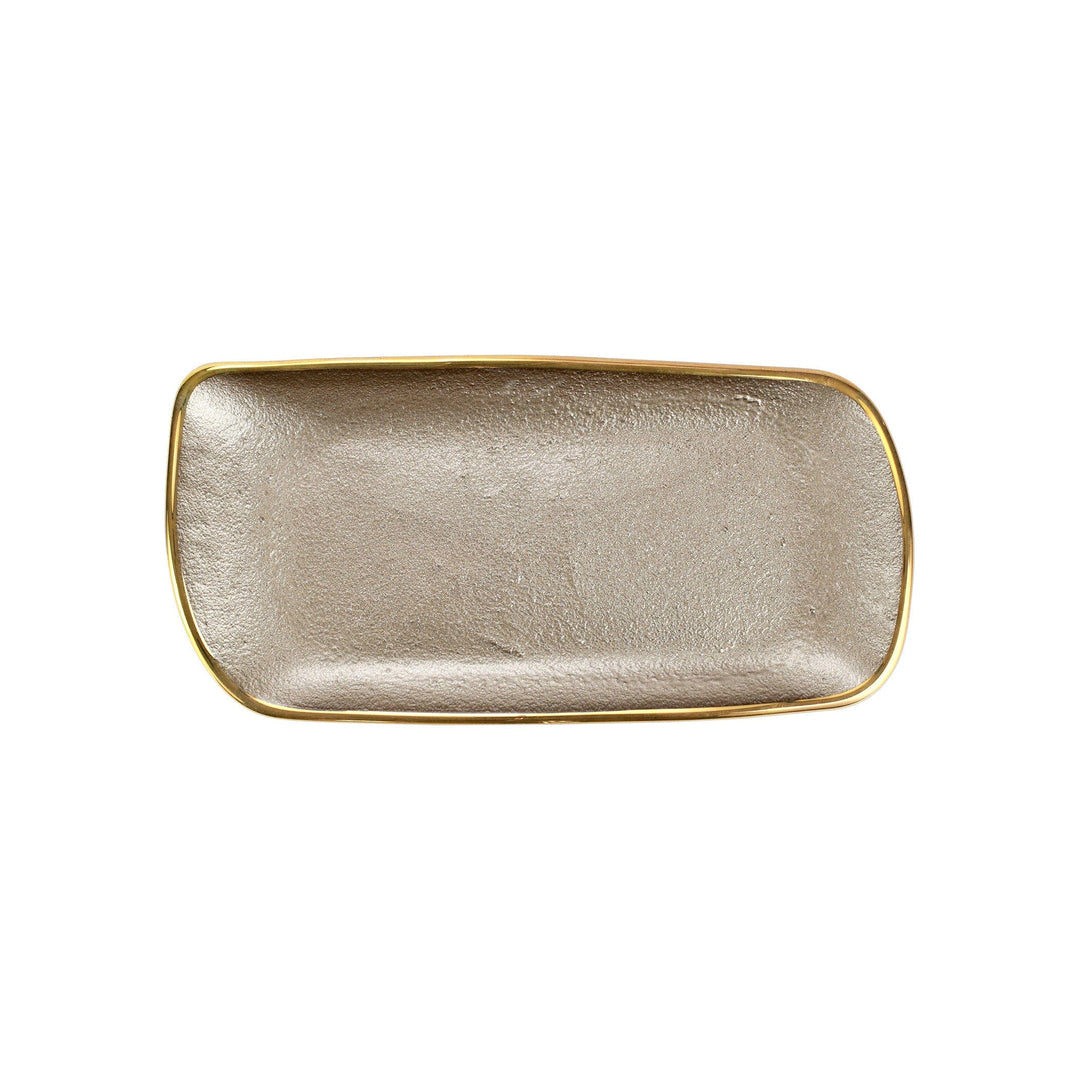 Metallic Glass Rectangular Tray