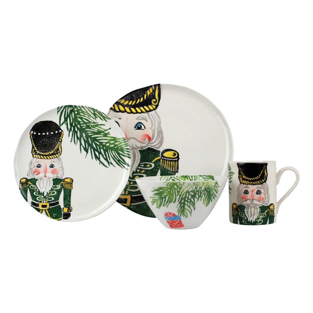 Nutcrackers Green Four-Piece Place Setting