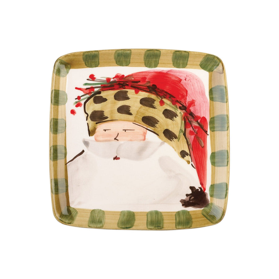 Old St. Nick Square Salad Plate - Animal Hat