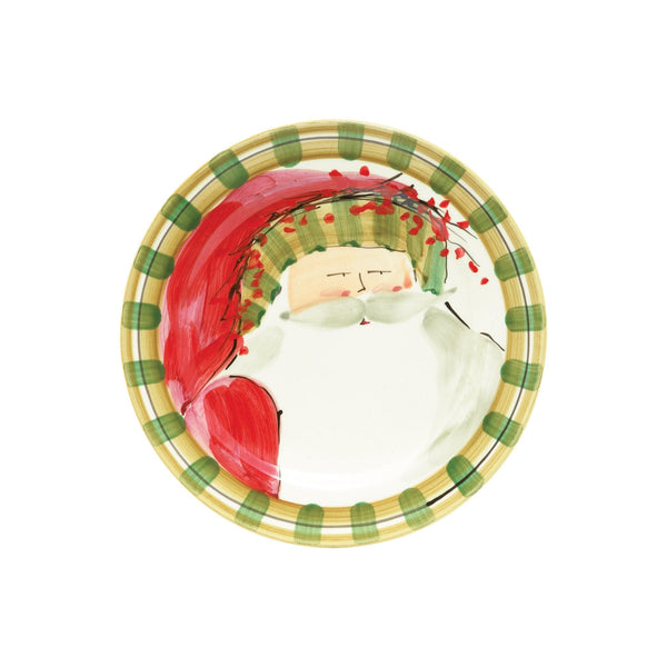 Old St Nick Round Salad Plate - Striped Hat by VIETRI