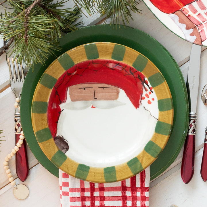 Old St. Nick Multicultural Round Salad Plate - Red Hat