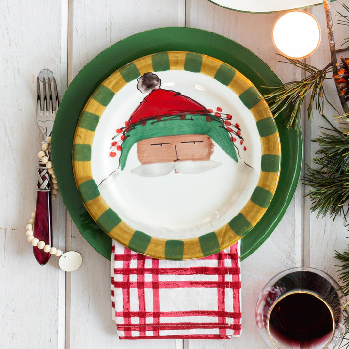 Old St. Nick Multicultural Round Salad Plate - Green Hat