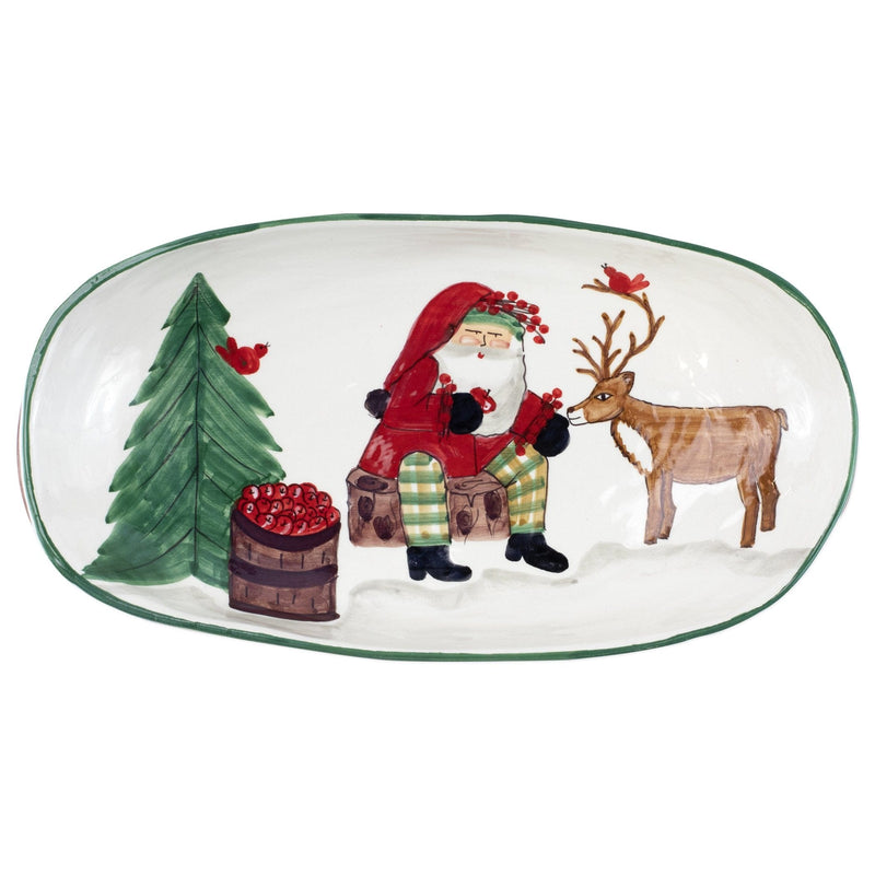 Old St. Nick 2019 Limited Edition Handled Shallow Oval Bowl by VIETRI