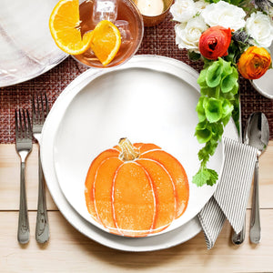 Pumpkins Salad Plate - Orange Small Pumpkin