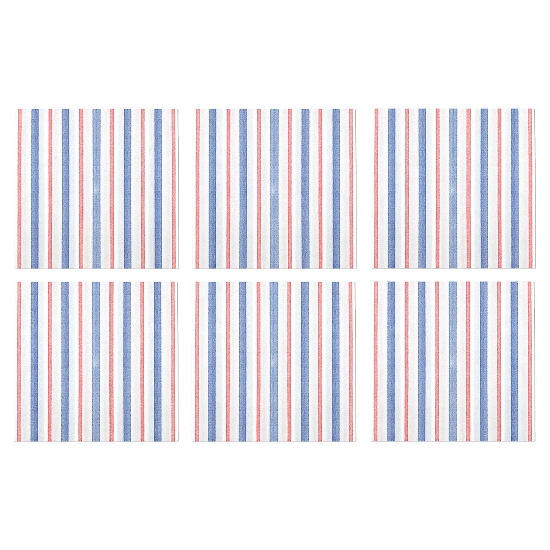 Papersoft Napkins Americana Stripe Cocktail Napkins (Pack of 20) - Set of 6