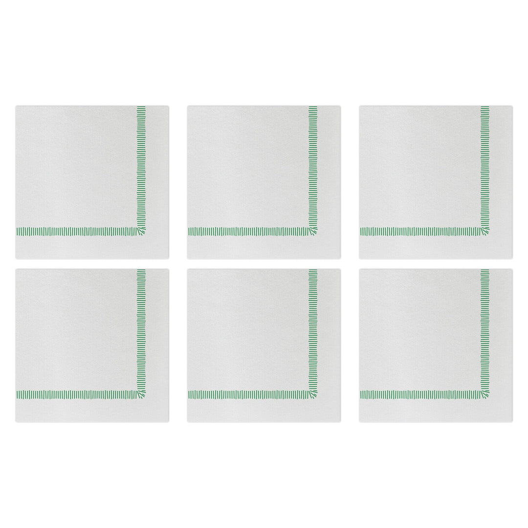 Papersoft Napkins Fringe Green Cocktail Napkins (Pack of 20) - Set of 6