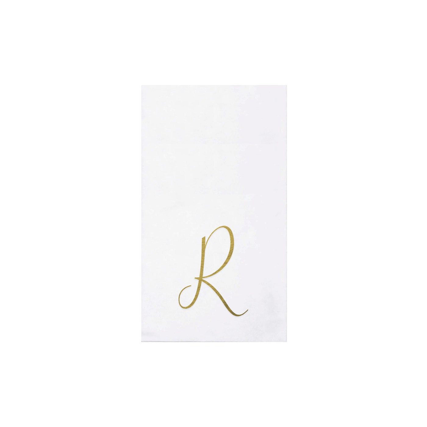 Papersoft Napkins Monogram Guest Towels Pack of 20 - R Silver