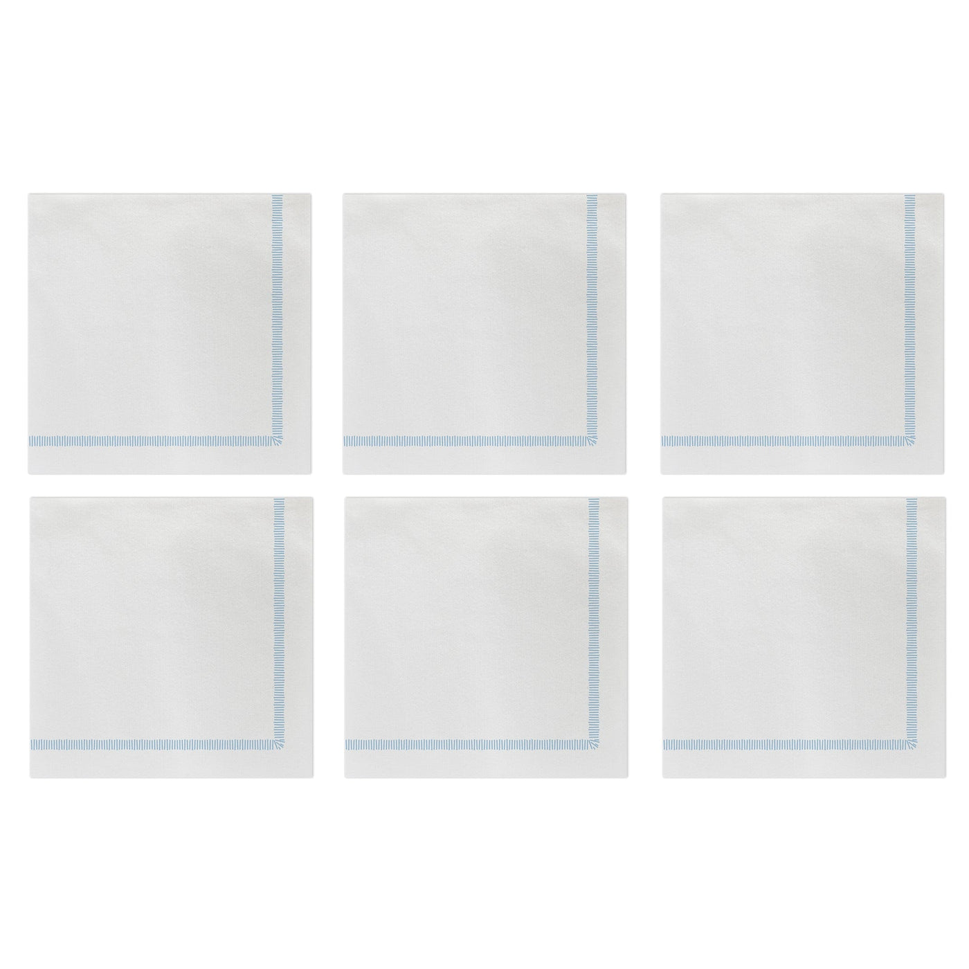 Papersoft Napkins Florentine Light Blue Cocktail Napkins (Pack of 20) - Set of 6