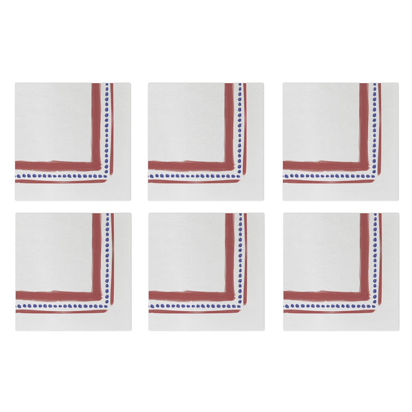 Papersoft Napkins Campagna Red Cocktail Napkins (Pack of 20) - Set of 6