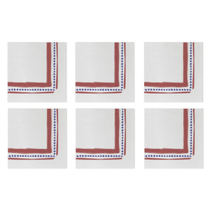 Papersoft Napkins Campagna Red Cocktail Napkins (Pack of 20) - Set of 6