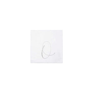 Papersoft Napkins Monogram Cockail Napkins Pack of 20 - O Silver